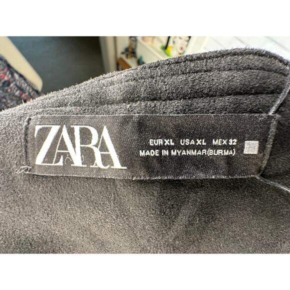 NEW! Zara XL Oversized Bohemian Fringe Faux Suede Kimono Jacket Black 14 16 18 - Picture 8 of 10